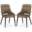 MX Sofa Chaise de salle à manger Chili en tissu velours luxueux - Latte (lot de 2 chaises)