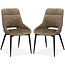 MX Sofa Dining room chair Chili in luxurious velvet fabric - Latte (set of 2 chairs)