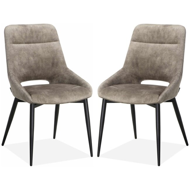 MX Sofa Eetkamerstoel Chili in luxe fluweelstof - Clay (set van 2 stoelen)
