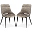 MX Sofa Chaise de salle à manger Chili en tissu velours luxueux - Clay (lot de 2 chaises)
