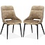 MX Sofa Chaise de salle à manger Chili en tissu velours luxueux - Sable (lot de 2 chaises)