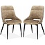 MX Sofa Chaise de salle à manger Chili en tissu velours luxueux - Sable (lot de 2 chaises)