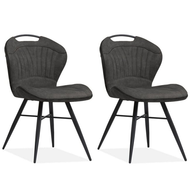 MX Sofa Dining chair Splash luxor - color: Anthracite (set of 2 chairs)