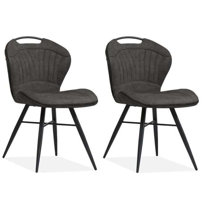 MX Sofa Krzesło do jadalni Splash luxor - kolor: Antracyt (zestaw 2 krzeseł)