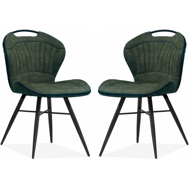 MX Sofa Esszimmerstuhl Splash Luxor - Farbe: Moss (Set mit 2 Stühlen)