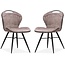 MX Sofa Chaise de salle à manger Splash Luxor - Couleur : Foie (lot de 2 chaises)