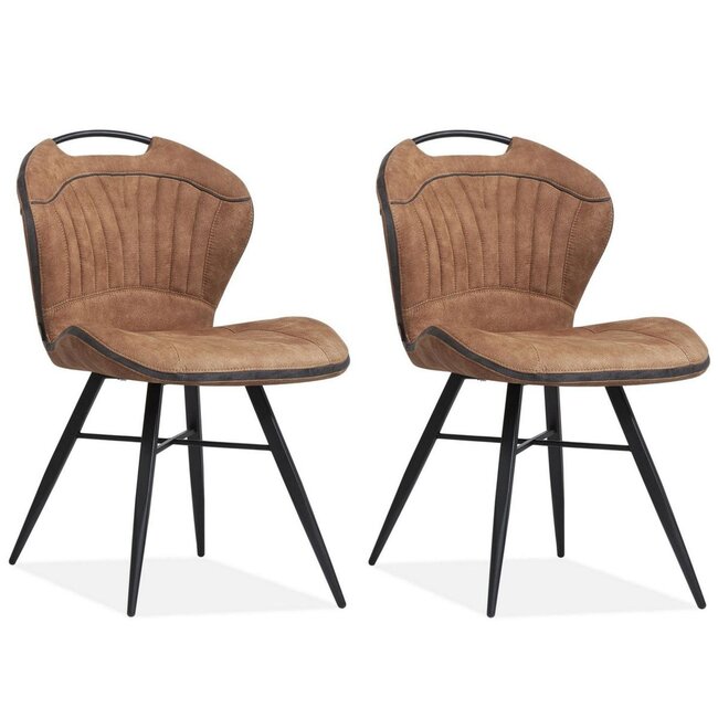 MX Sofa Dining room chair Splash luxor - color: Cognac (set of 2 chairs)