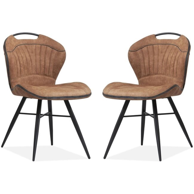 MX Sofa Dining chair Splash luxor - color: Cognac (set of 2 chairs)