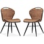 MX Sofa Chaise de salle à manger Splash Luxor - Couleur : Cognac (lot de 2 chaises)