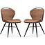MX Sofa Chaise de salle à manger Splash Luxor - Couleur : Cognac (lot de 2 chaises)