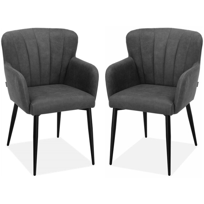 MX Sofa Esszimmerstuhl Pedri - Anthrazit (2er-Set)