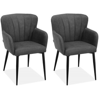 MX Sofa Dining room chair Pedri - Anthracite (set of 2 pieces)