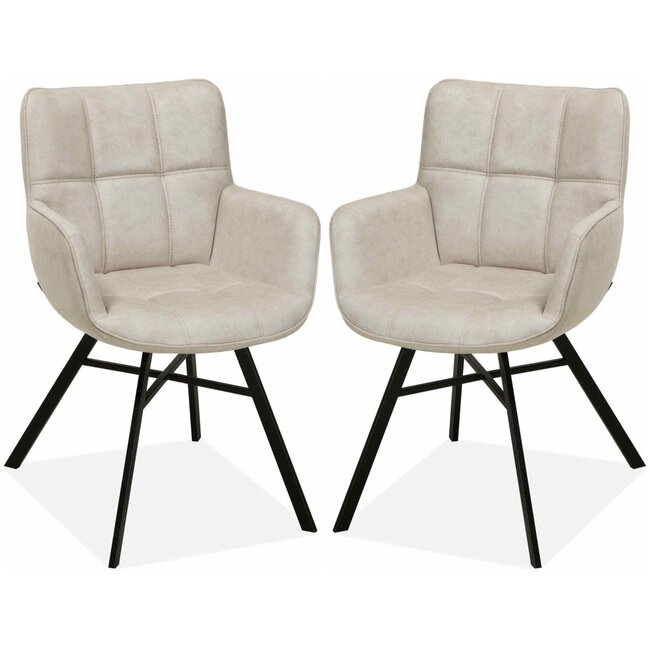 MX Sofa Eetkamerstoel Marcon - Sand (set van 2 stuks)
