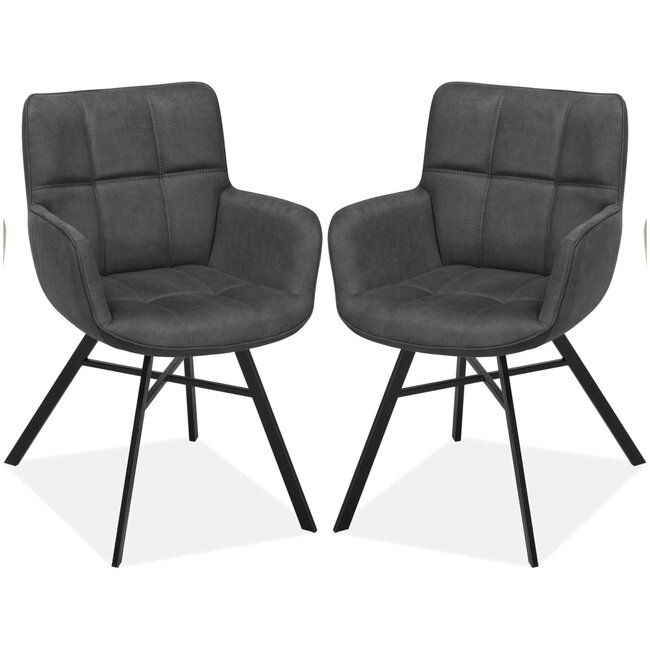 MX Sofa Marcon dining chair - Anthracite (set of 2)