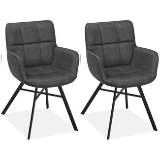 MX Sofa Krzesło do jadalni Marcon - antracytowe (zestaw 2 szt.)