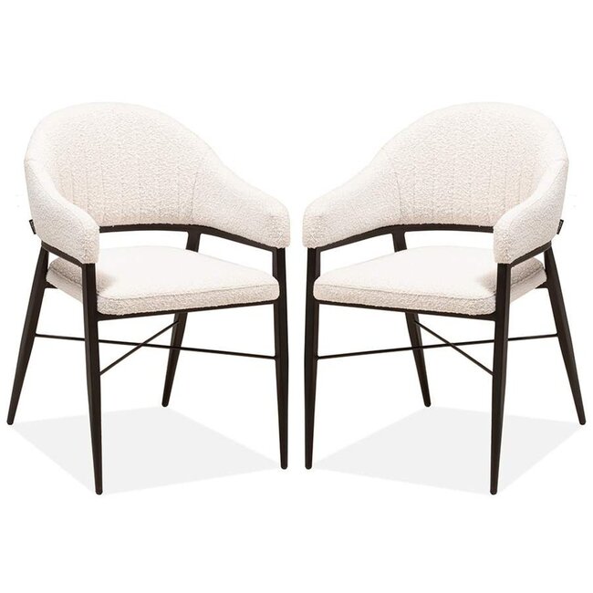 MX Sofa Chaise de salle à manger Roma - Perle (lot de 2 pièces)