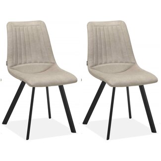 MX Sofa Chaise de salle à manger Pluto - Sable (lot de 2 pièces)
