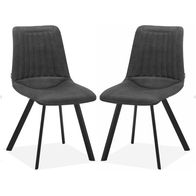 MX Sofa Esszimmerstuhl Pluto - Anthrazit (2er-Set)