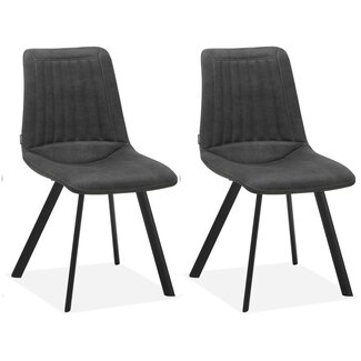 MX Sofa Esszimmerstuhl Pluto - Anthrazit (2er-Set)
