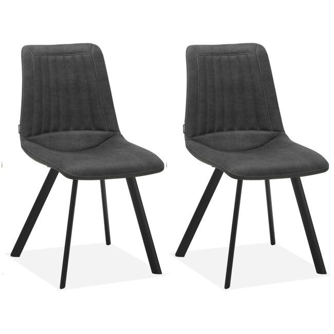 MX Sofa Esszimmerstuhl Pluto - Anthrazit (2er-Set)