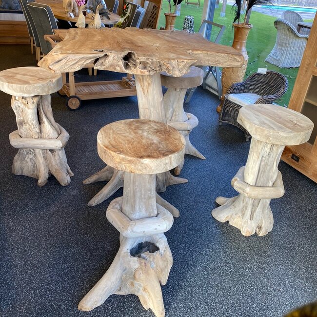 Stół barowy + 4 stołki barowe Root