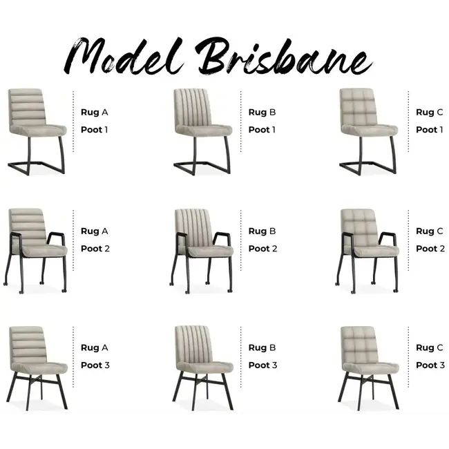 MX Sofa Eetkamerstoel Brisbane-A2 - set van 2 stoelen