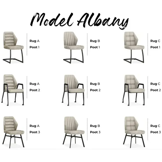 MX Sofa Eetkamerstoel Albany-C2 - set van 2 stoelen