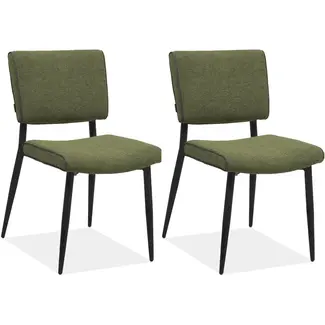 MX Sofa Eetkamerstoel Matthew - Turtle groen (set van 2 stoelen)