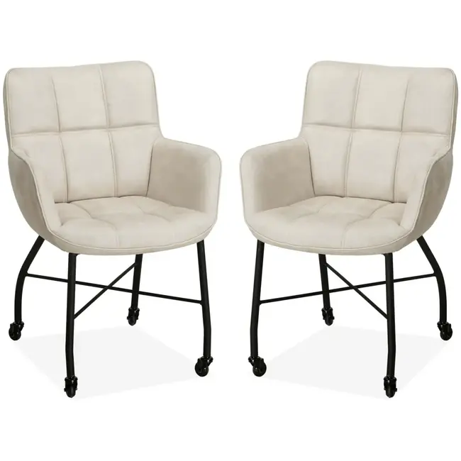 MX Sofa Chaise de salle à manger Maud - Toffee (lot de 2 pièces)