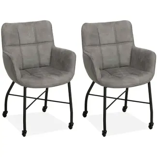 MX Sofa Chaise de salle à manger Maud - Grey (lot de 2 pièces)