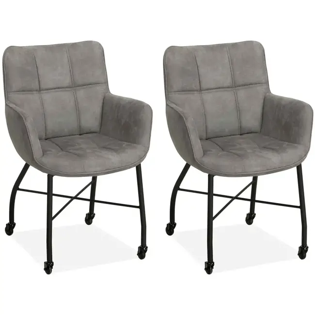 MX Sofa Dining room chair Maud - Grey (set of 2 pieces)