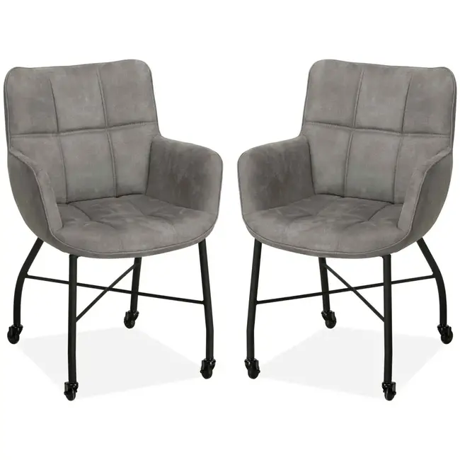 MX Sofa Chaise de salle à manger Maud - Grey (lot de 2 pièces)