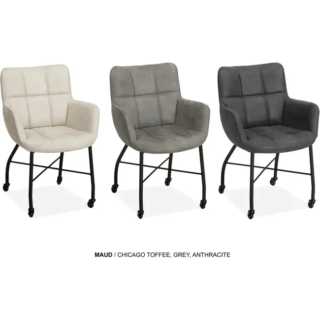 MX Sofa Dining room chair Maud - Anthracite (set of 2 pieces)