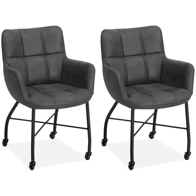 MX Sofa Dining room chair Maud - Anthracite (set of 2 pieces)