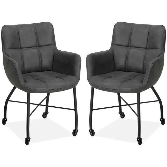 MX Sofa Dining room chair Maud - Anthracite (set of 2 pieces)