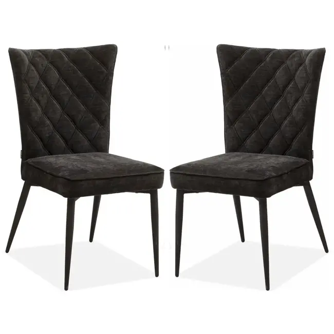 MX Sofa Eetkamerstoel Ferry - Black (set van 2 stoelen)