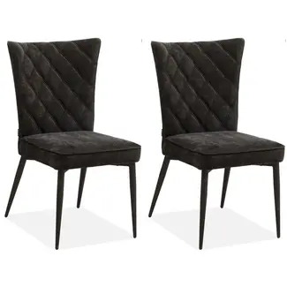 MX Sofa Dining room chair Ferry - Black (set of 2 chairs)