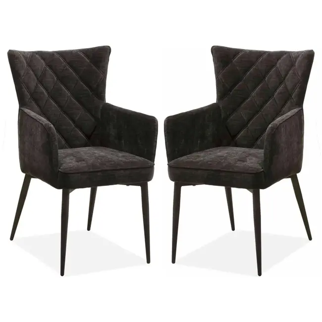 MX Sofa Fleur Dining Chair - Black (set of 2 chairs)