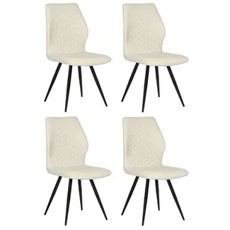 RV Design Krzesło do jadalni Razz - Crest Ivory białe (zestaw 4 krzeseł)