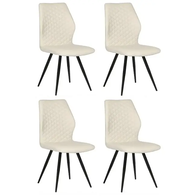 RV Design Esszimmerstuhl Razz - Crest Elfenbeinweiß (Set mit 4 Stühlen)