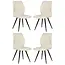 RV Design Chaise de salle à manger Razz - Crest Blanc ivoire (lot de 4 chaises)