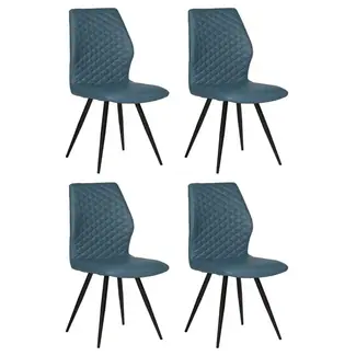 RV Design Chaise de salle à manger Razz - Crest Bleu Pétrole (lot de 4 chaises)