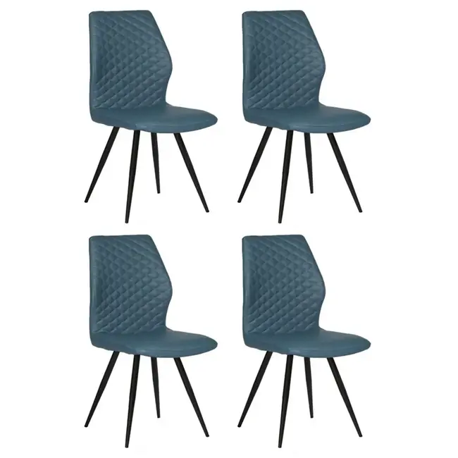 RV Design Eetkamerstoel Razz - Crest Petrol Blauw (set van 4 stoelen)