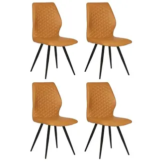 RV Design Eetkamerstoel Razz - Crest Mosterd geel (set van 4 stoelen)