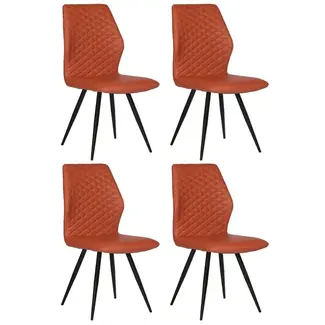 RV Design Eetkamerstoel Razz - Crest Rood (set van 4 stoelen)