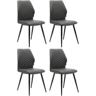 RV Design Eetkamerstoel Razz - Crest Antraciet (set van 4 stoelen)