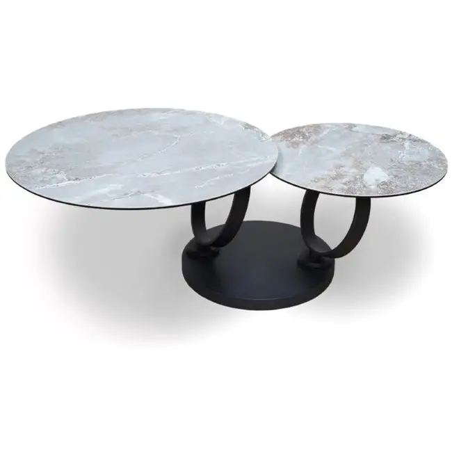 Modulax Coffee table ONTAKE double table top Ø80 cm and Ø57 cm