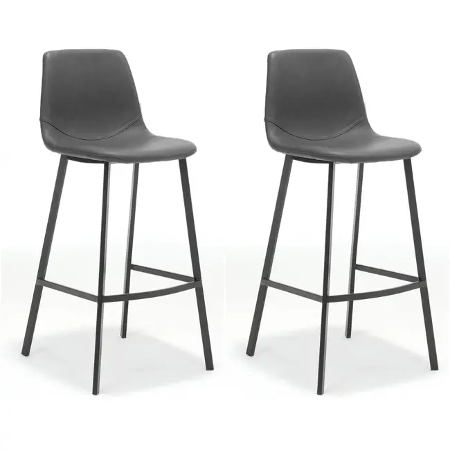 RV Design Chaise de bar Barita - Anthracite (lot de 2 chaises)