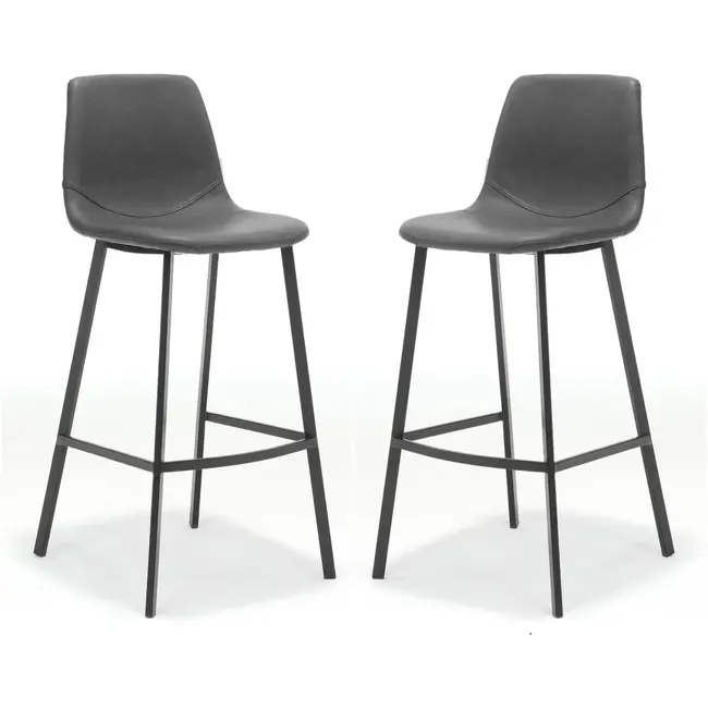RV Design Chaise de bar Barita - Anthracite (lot de 2 chaises)