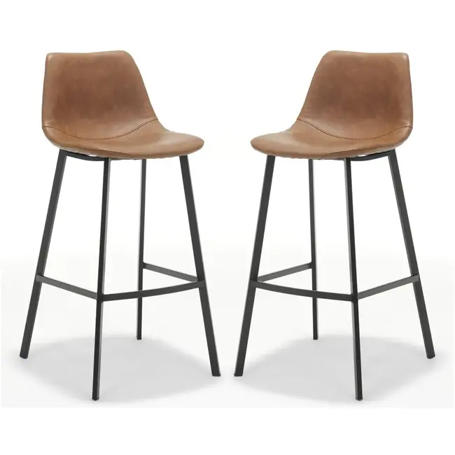 RV Design Barstoel Barita - Cognac (set van 2 stoelen)